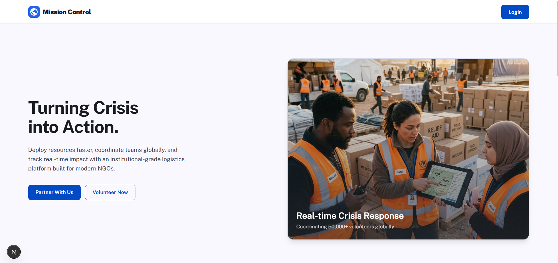Mission Control — Crisis Response & Volunteer Coordination